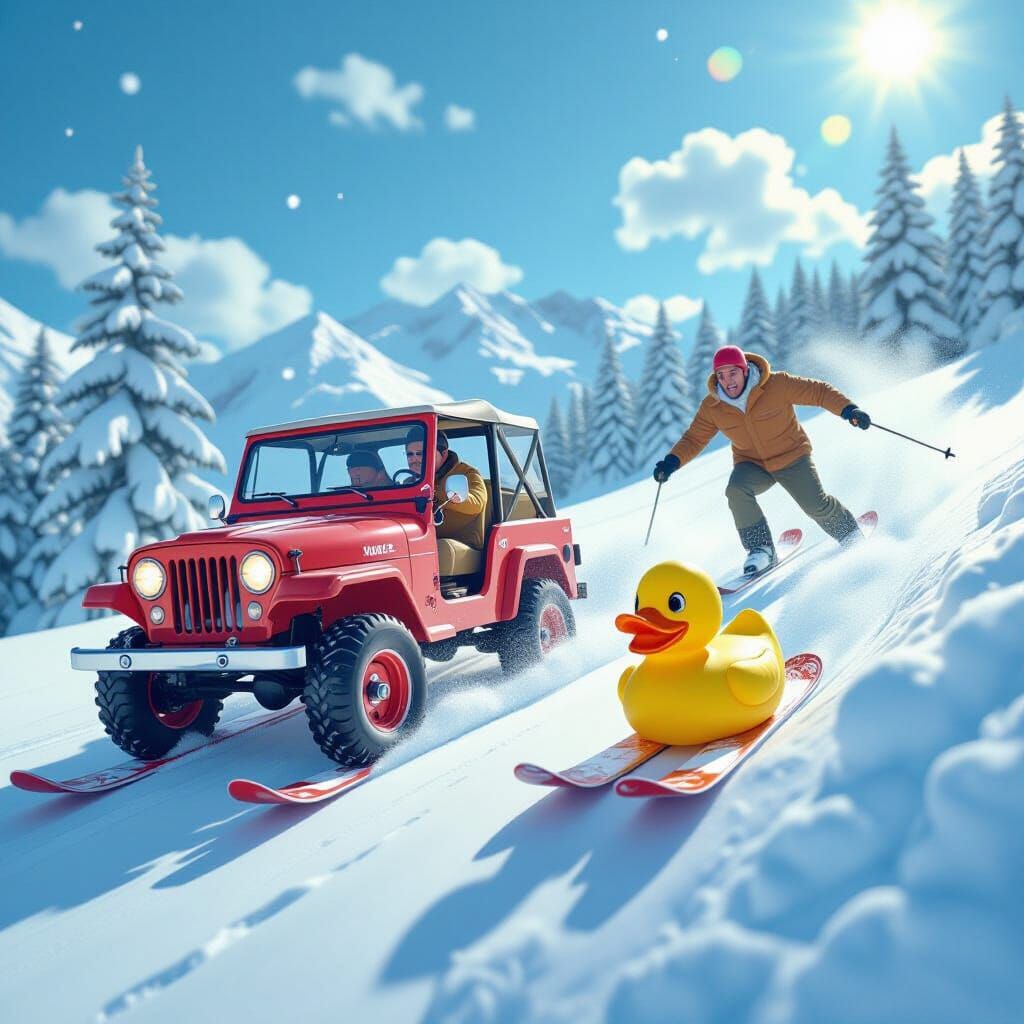 Rubber Ducks Race Downhill in Candyland Art Style