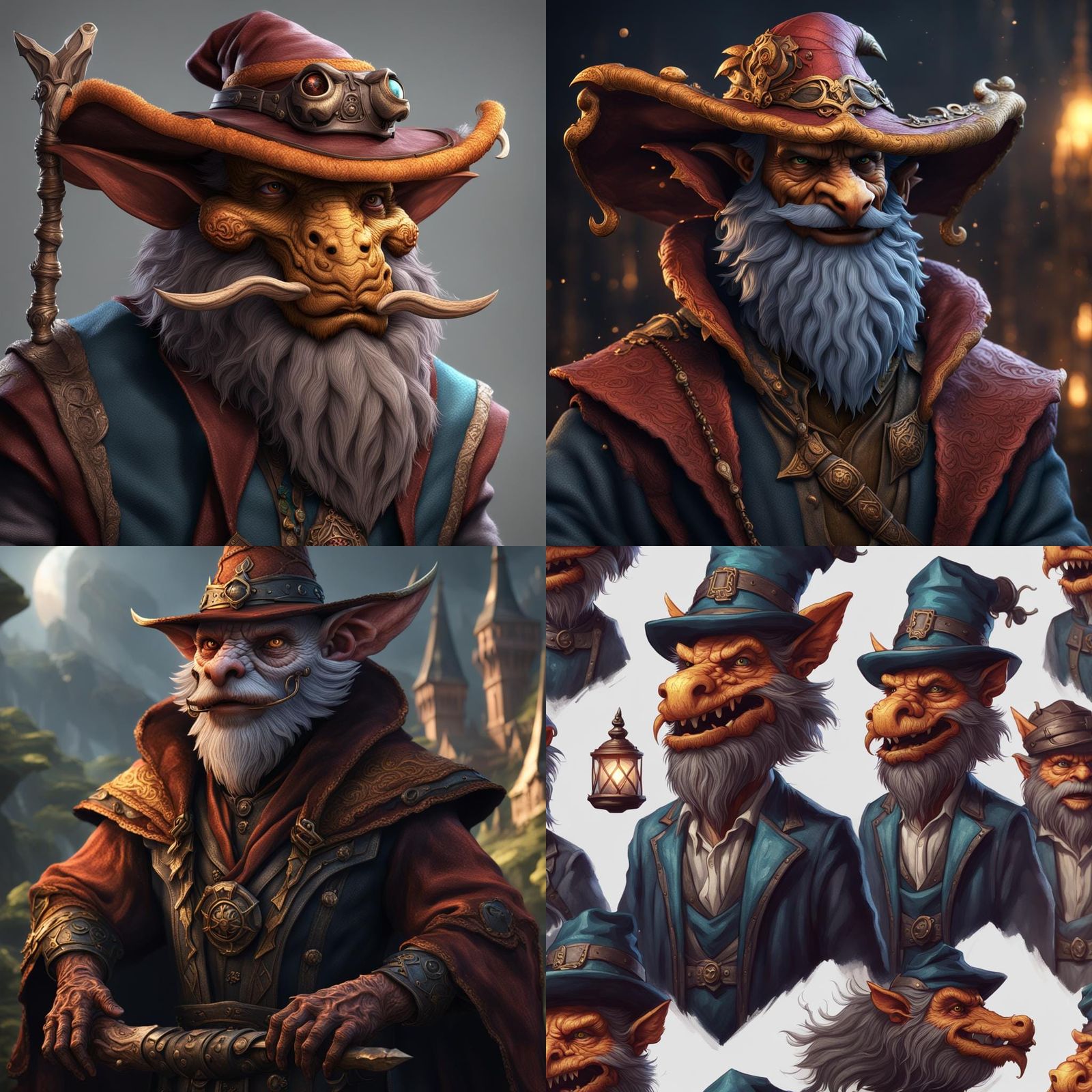 Kobold Wizard with Fake Beard, Digital Matte Painting