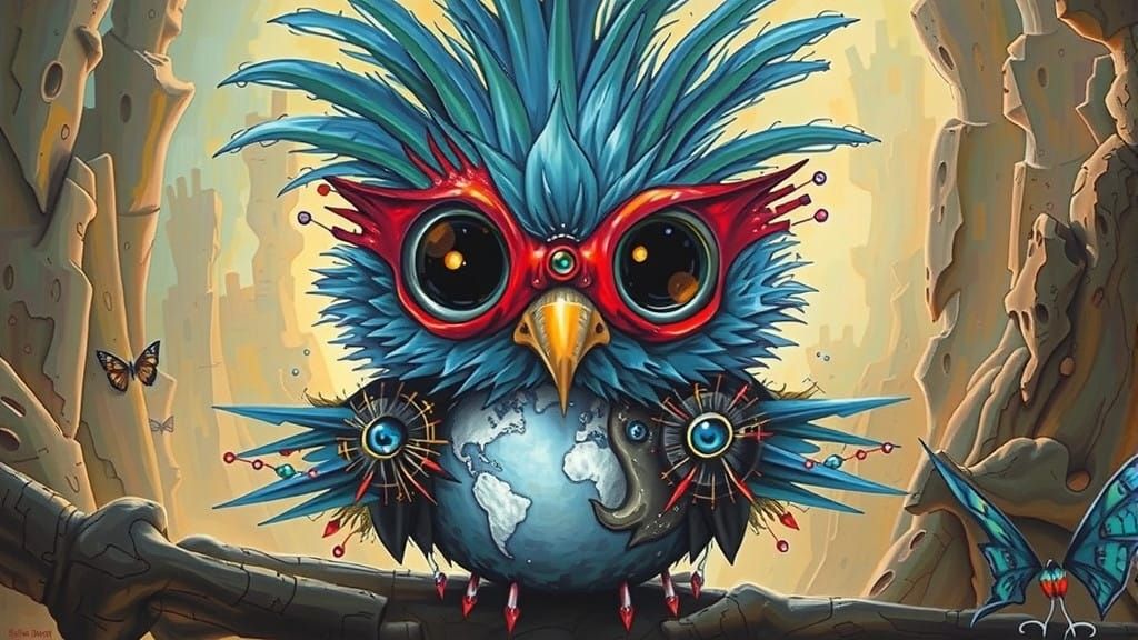 Surrealistic Masterpiece with Melting Timepieces