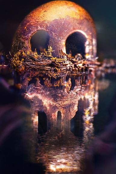 Sinister Serenity in Gothic Art Style