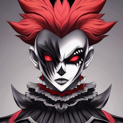 Spooky Demon Clown in Anime Style
