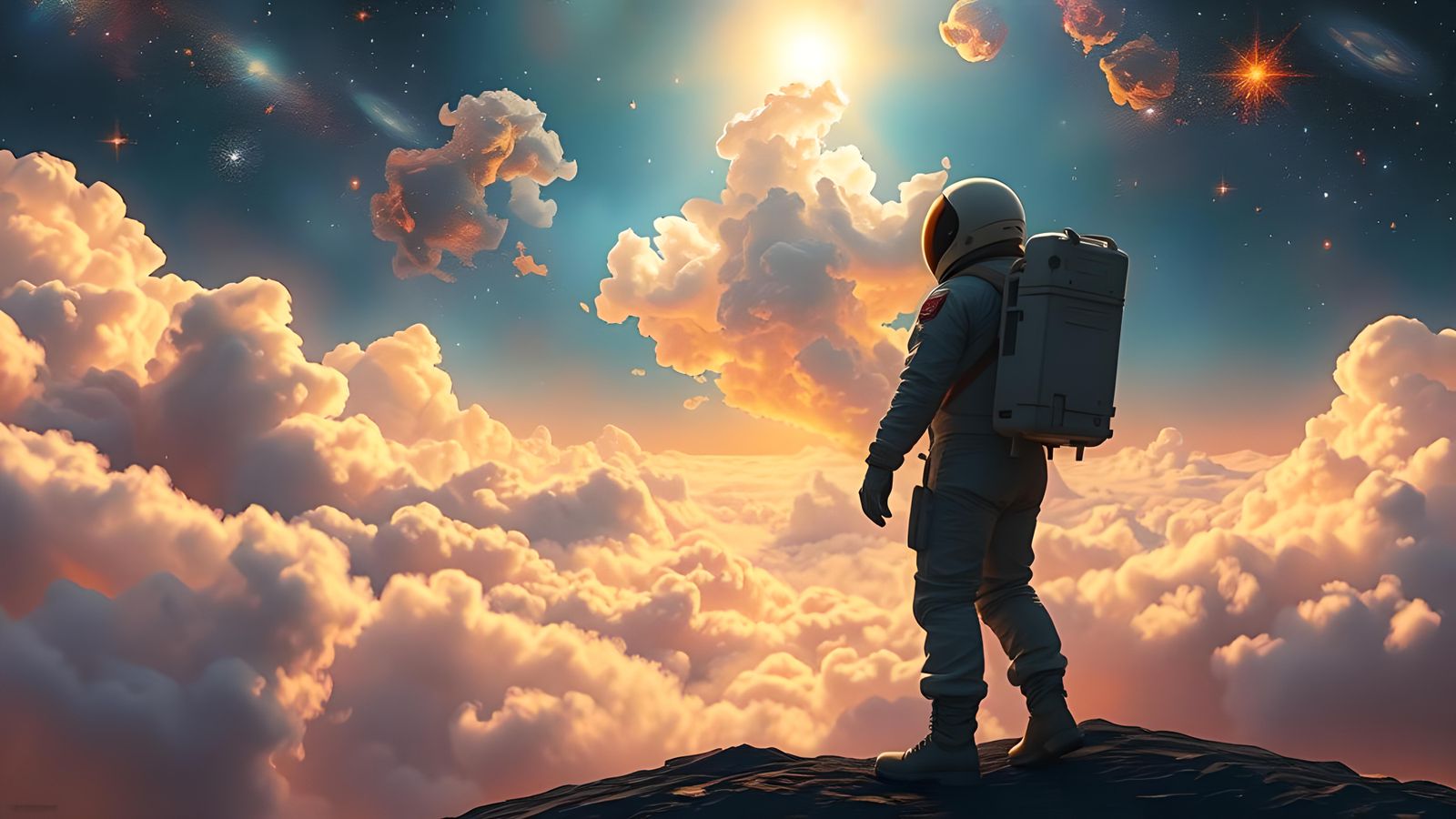 Edge of Space in Neo-Impressionist Watercolour