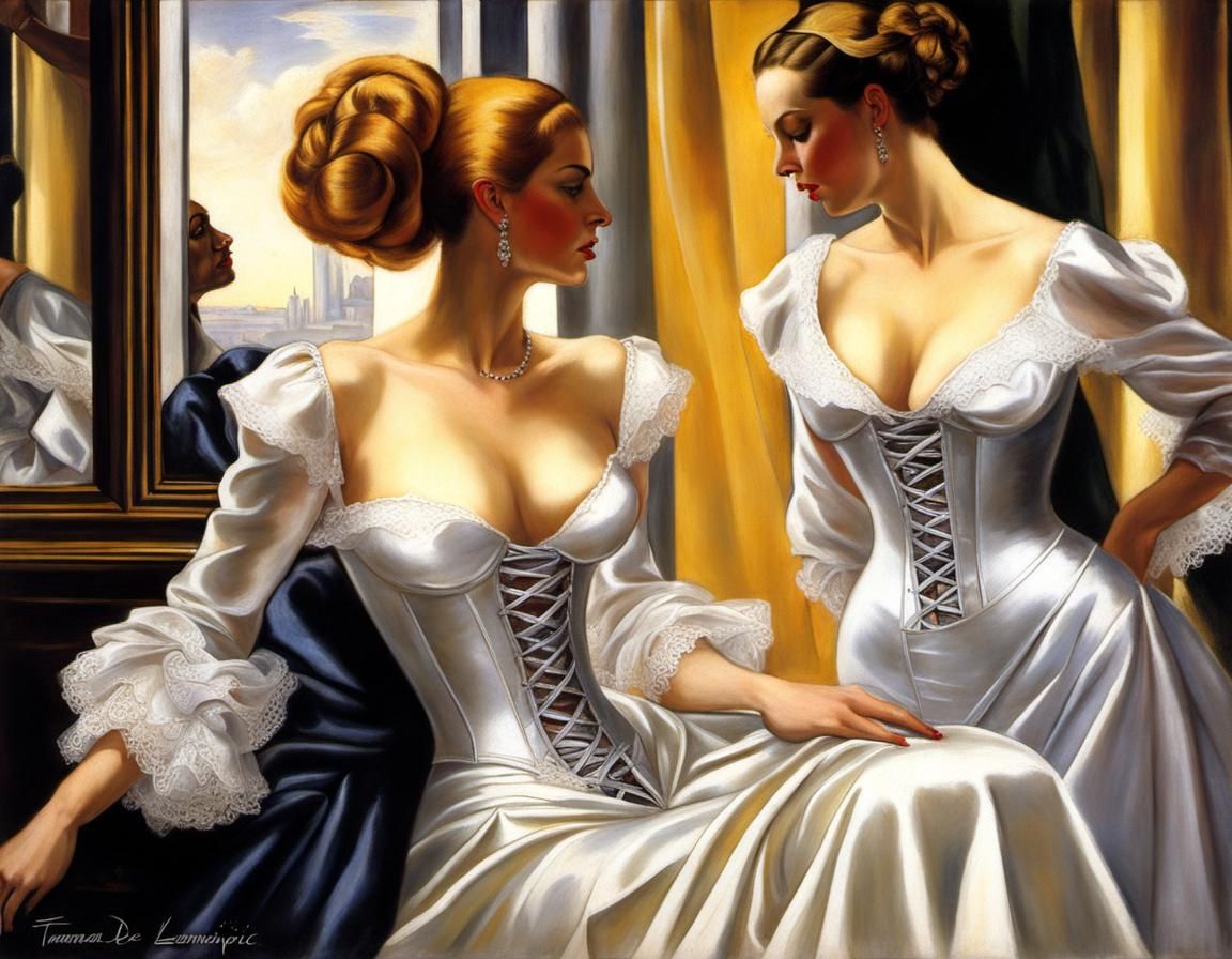 Elegant Aristocrat Dress Shopping, Lempicka Style