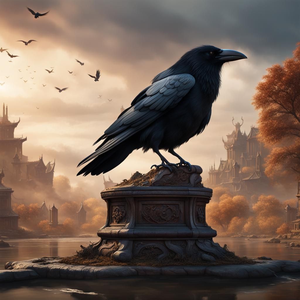 Crow and Bull Fantasy Concept Art