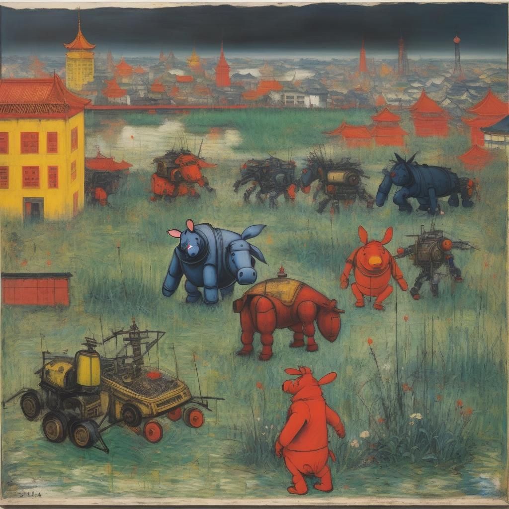 Eeyore's Robotic Shanghai: Renaissance Meets Abstract Art