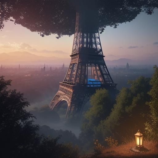 Eiffel Tower Split by Mystical Forest