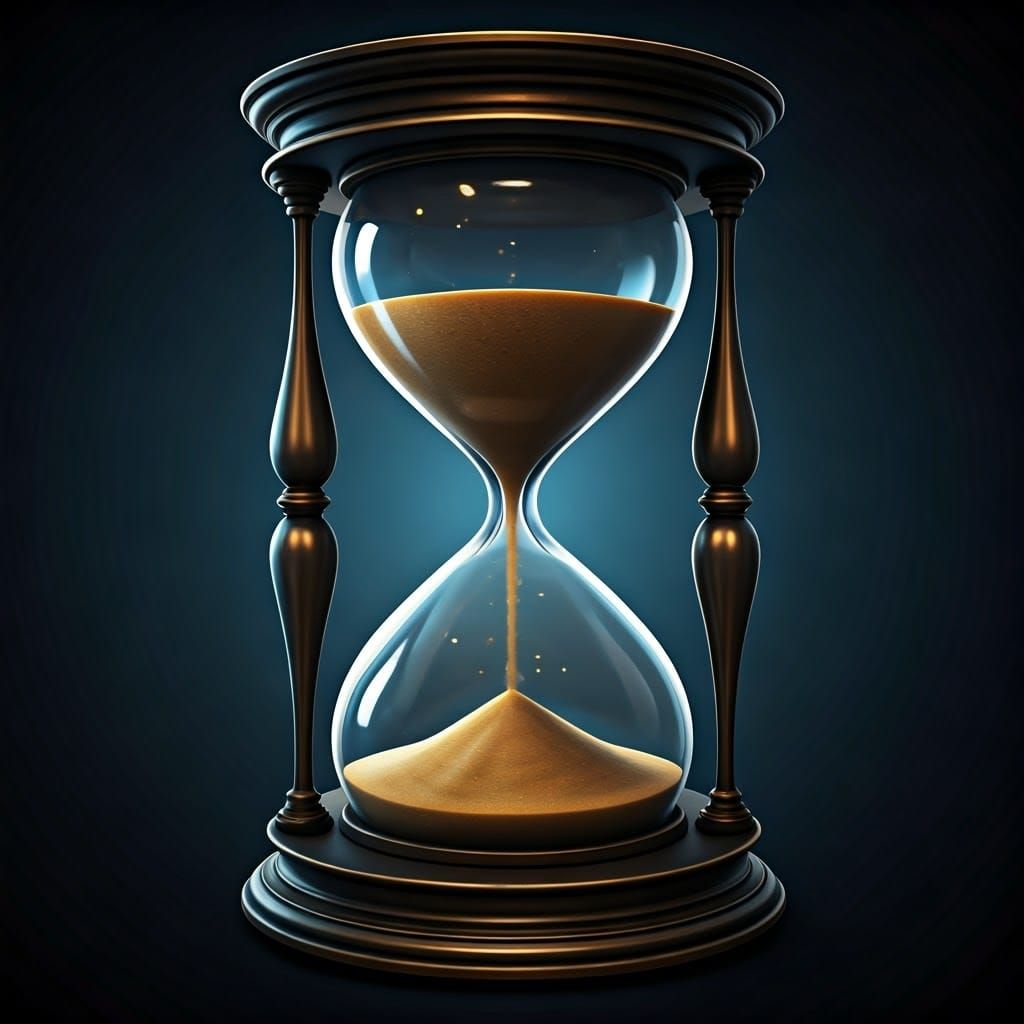 Hourglass Sand Flowing: 3D Rendered Art