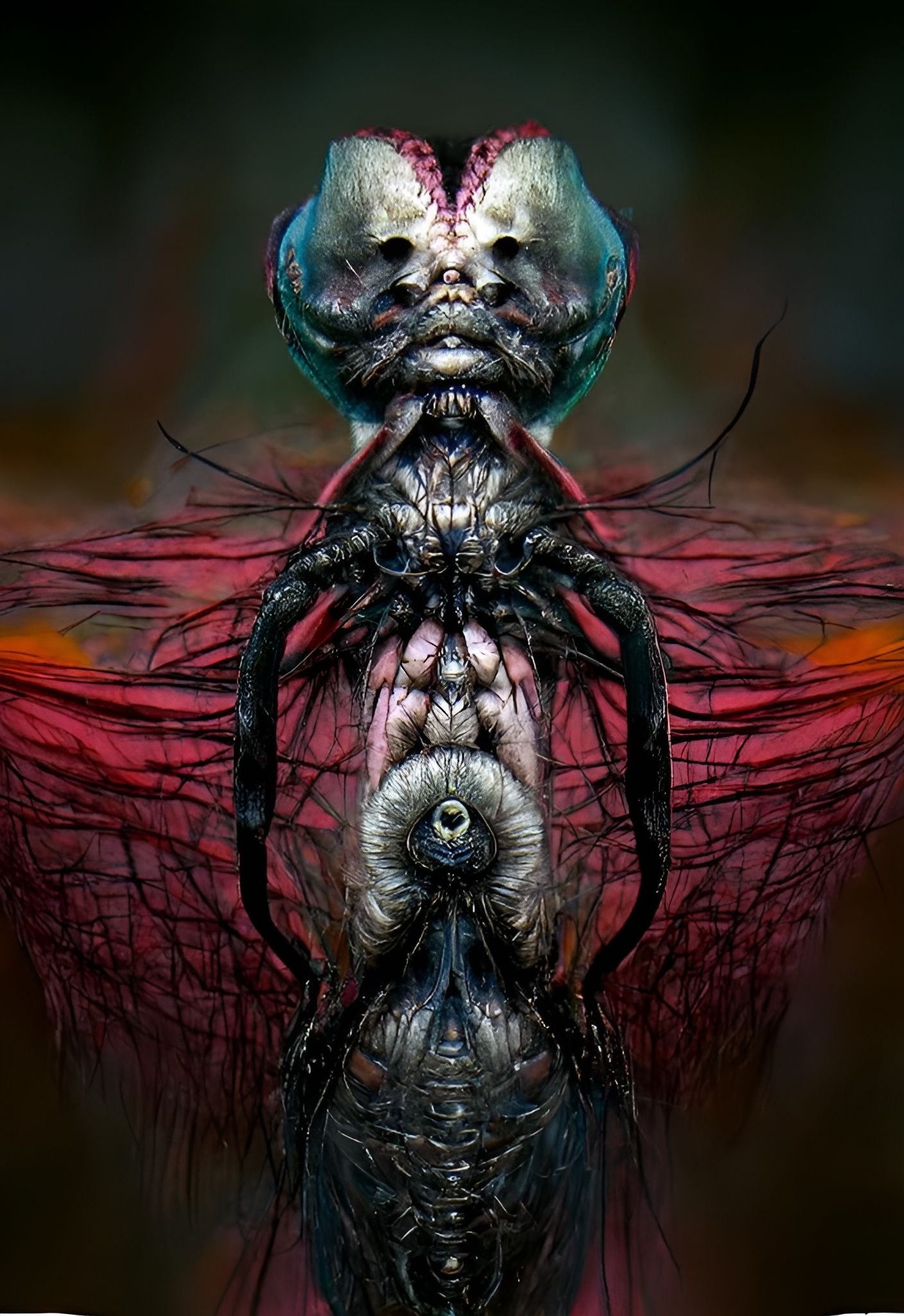 Disturbing Alien Creature in Sinister Art Style