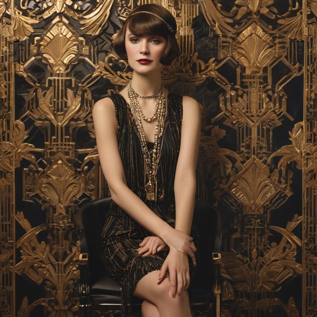 Art Deco Flapper in Luxurious Parlour
