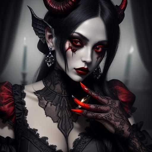 Gothic Kiss: Skull and Demon in Dark Fantasy Art