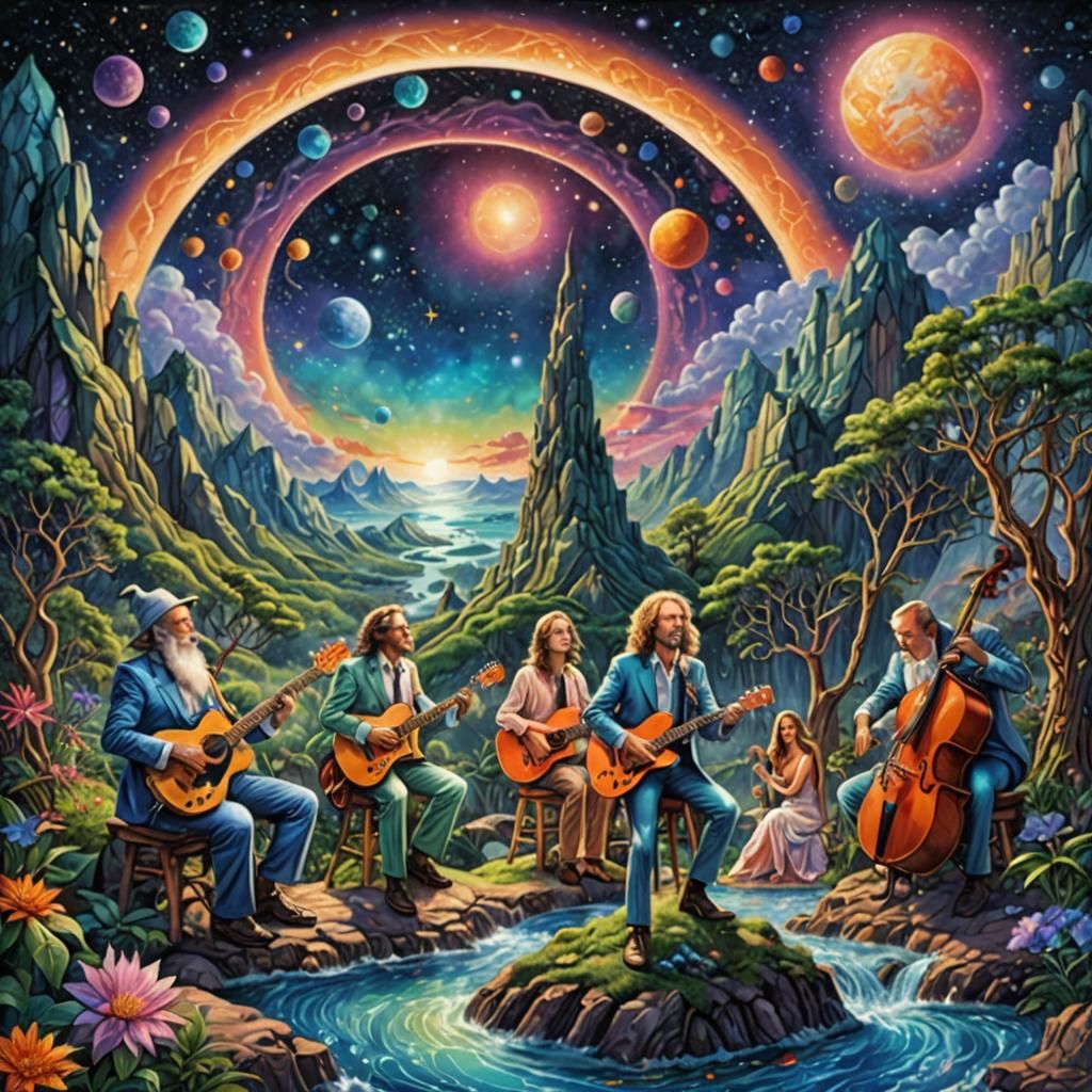 Cosmic Dreamscape Vacation Album Cover Illustration
