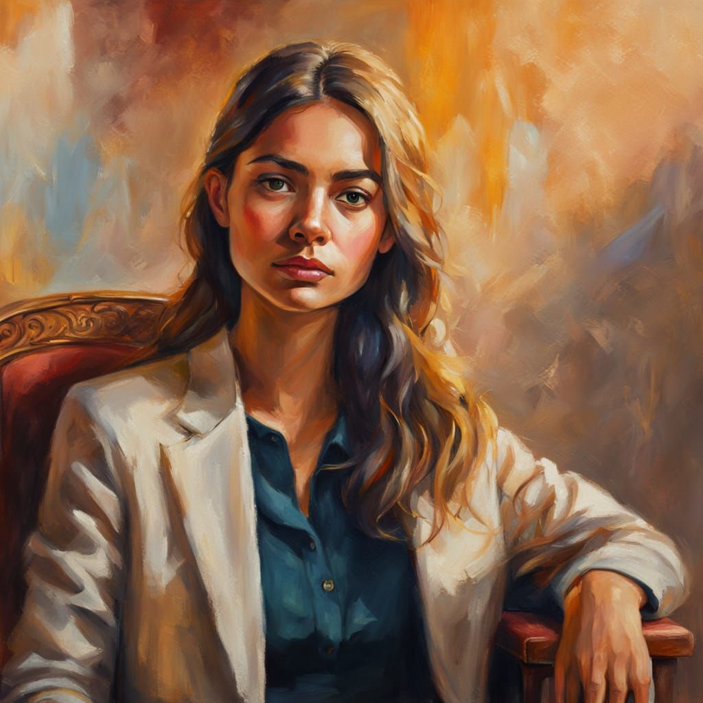 Woman Portrait in Oil Painting Style