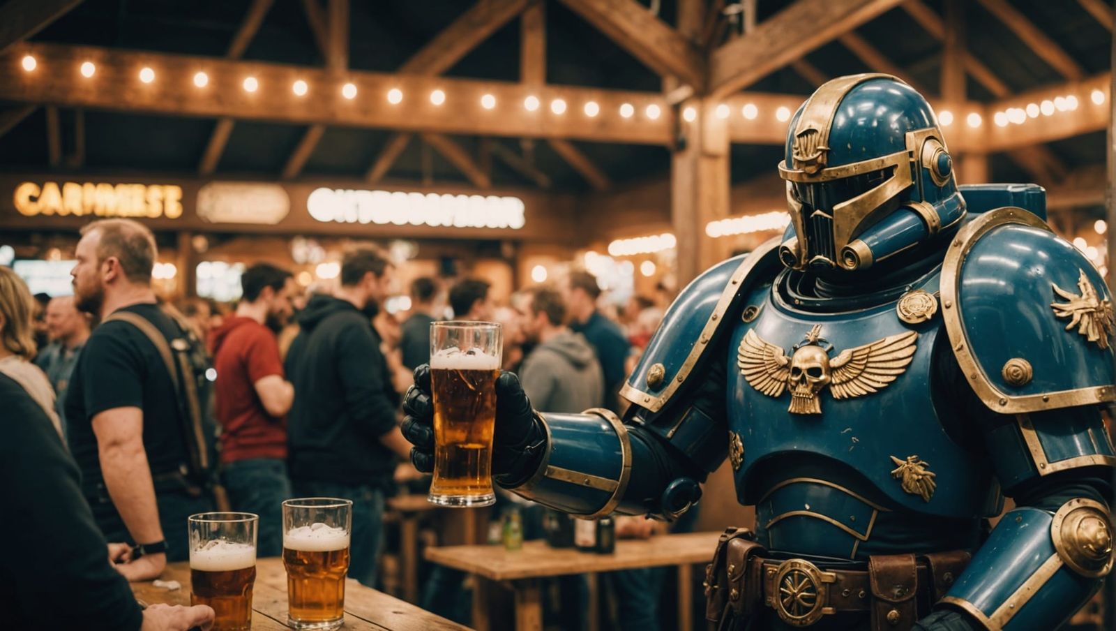 Space Marine Celebrates Oktoberfest with Beer Keg
