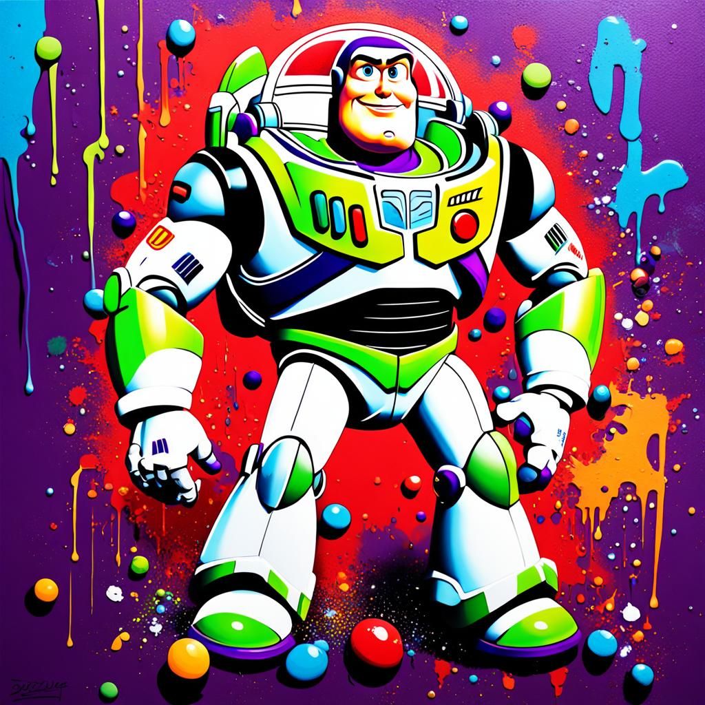 Buzz Lightyear Graffiti Art in Splash Art Style
