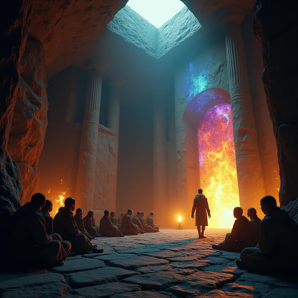 Plato's Cave: Enlightenment in a Dimly Lit Cavern