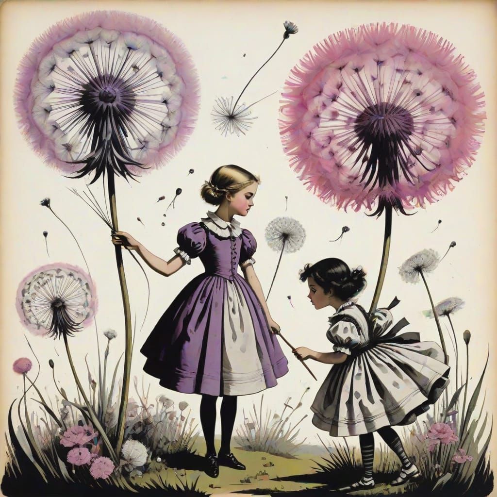 Surreal Floral Romance in Vintage Collage Style