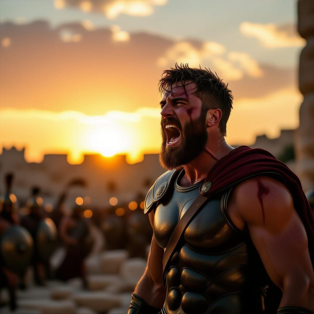 Achilles in Agony Before Troy, Inspired by The Iliad