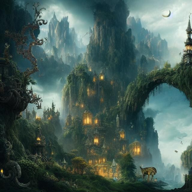 Epic Wonderland: A Dramatic Digital Matte Painting