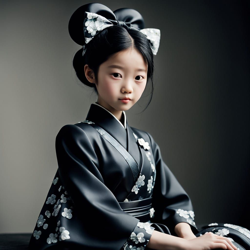 Elegant Black Hello Kitty in Soft Focus