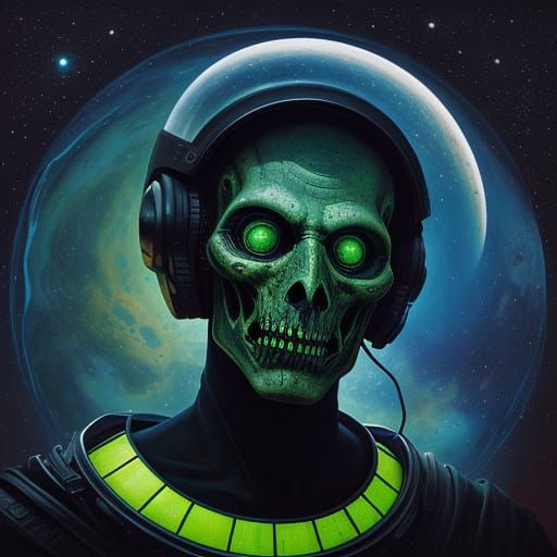 Astronaut Sings on Mars in Gothic Church