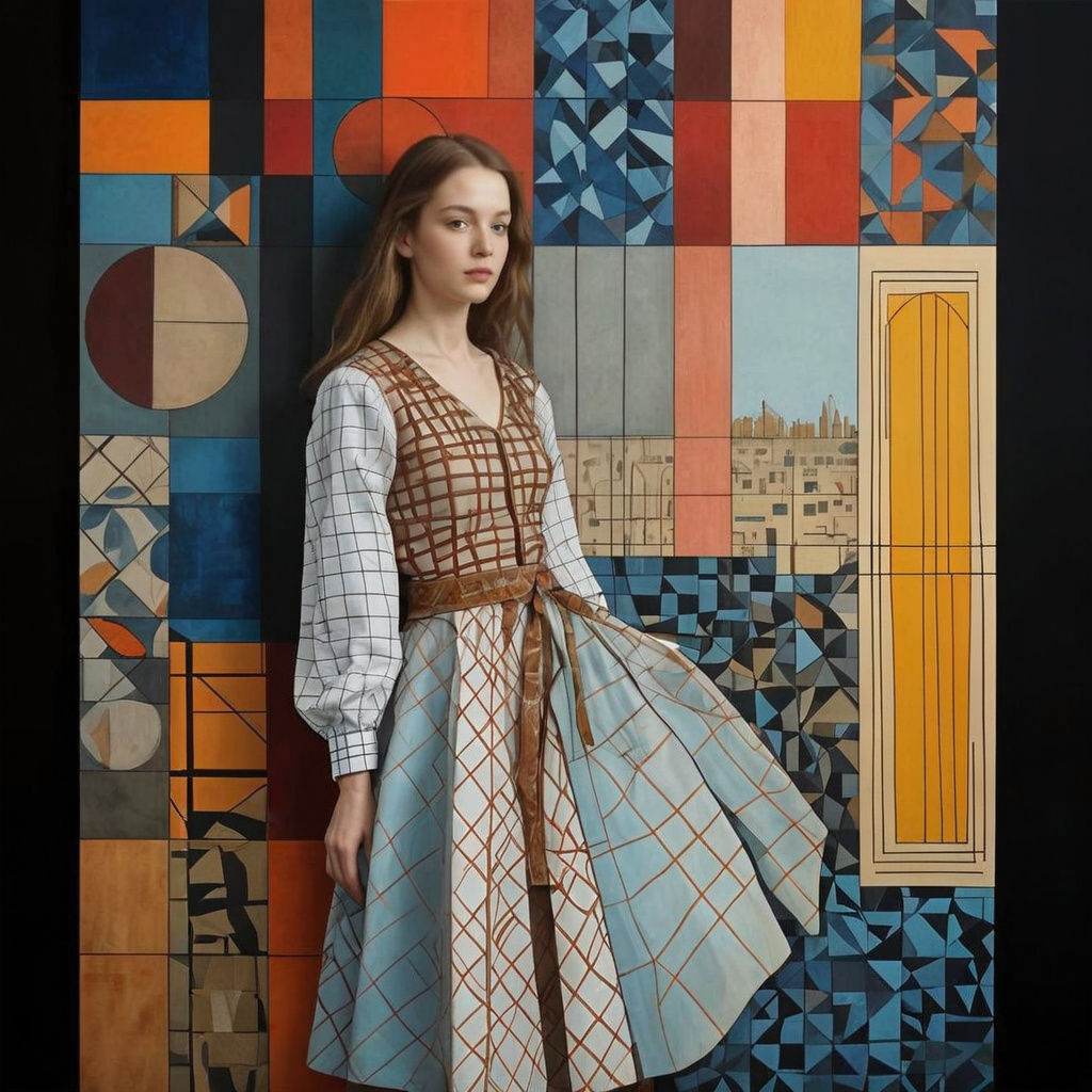 Modern Art Mashup in Dazzling Blue and Brown