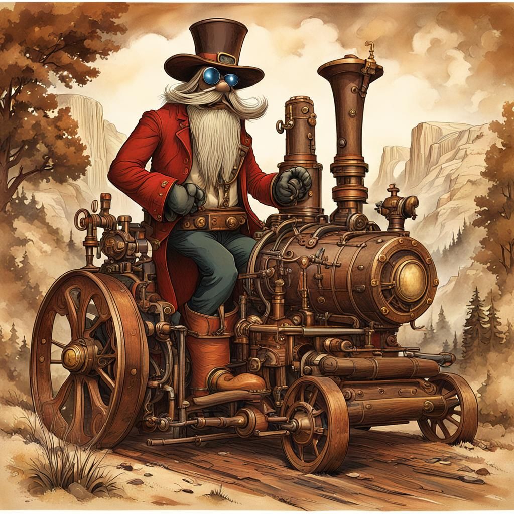 Steampunk Yosemite Sam with Engine