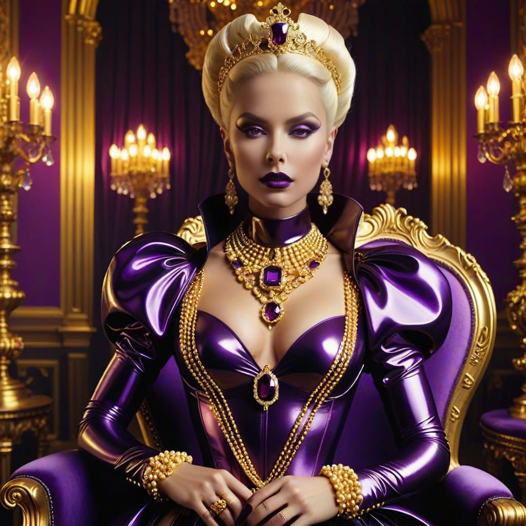 The Lavish Queen in Golden Opulence