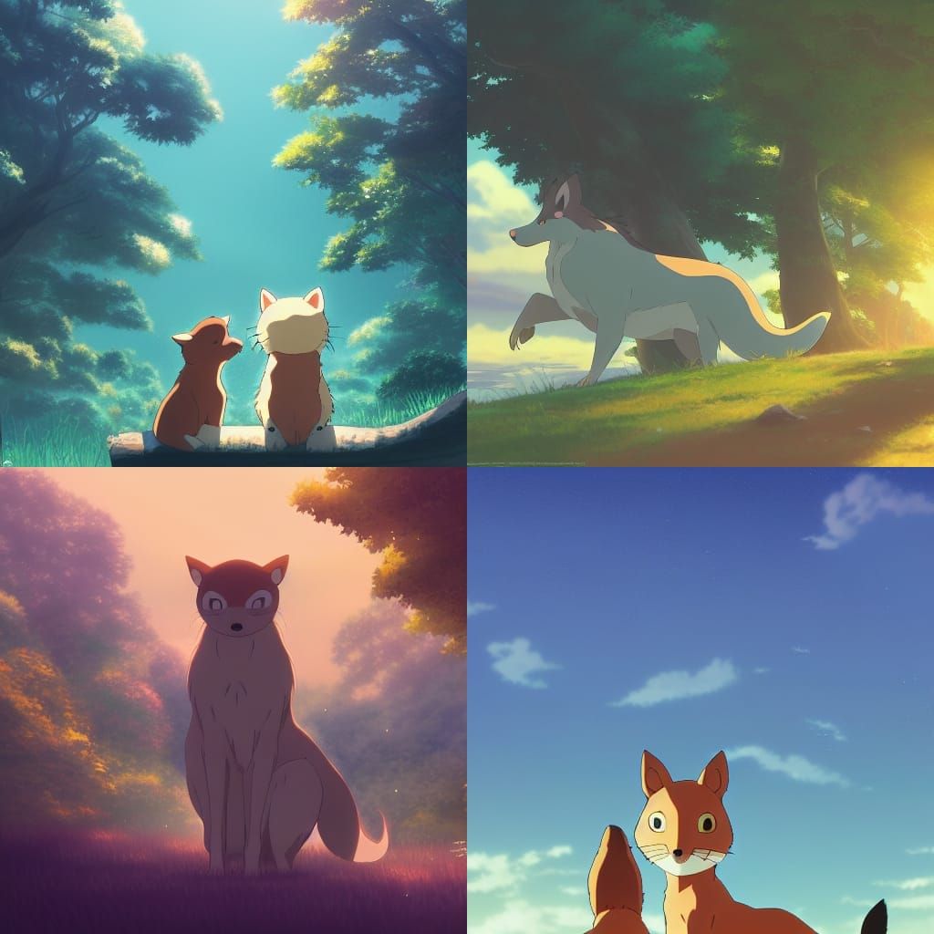 Cute Animal in Studio Ghibli Anime Style