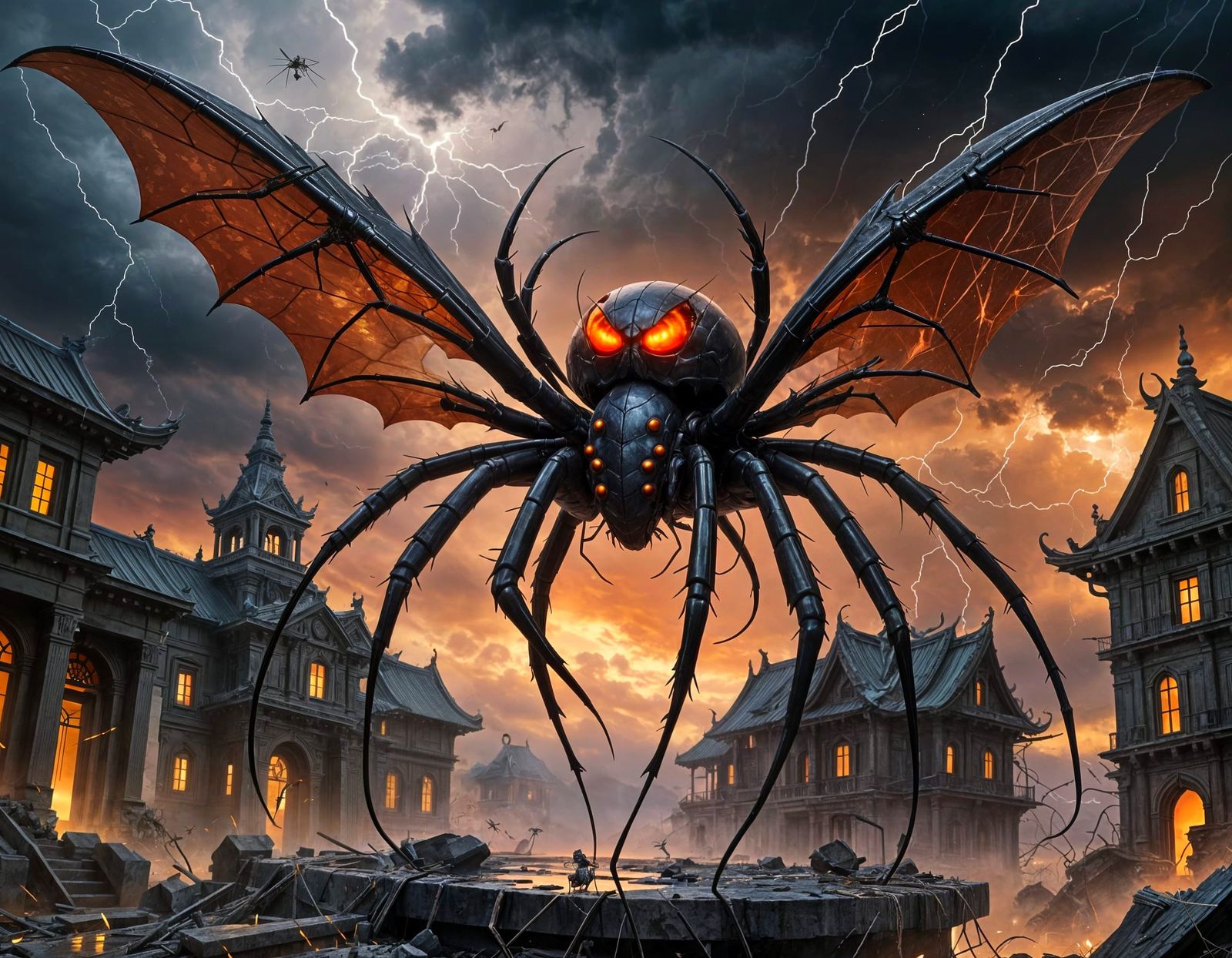 Cyberpunk Spider Goddess of the Apocalypse