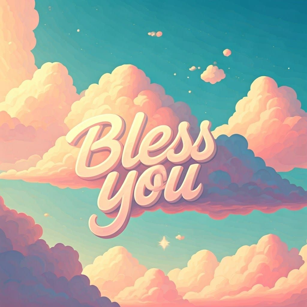 Whimsical Bless You in Pastel Heaven, Superflat Art