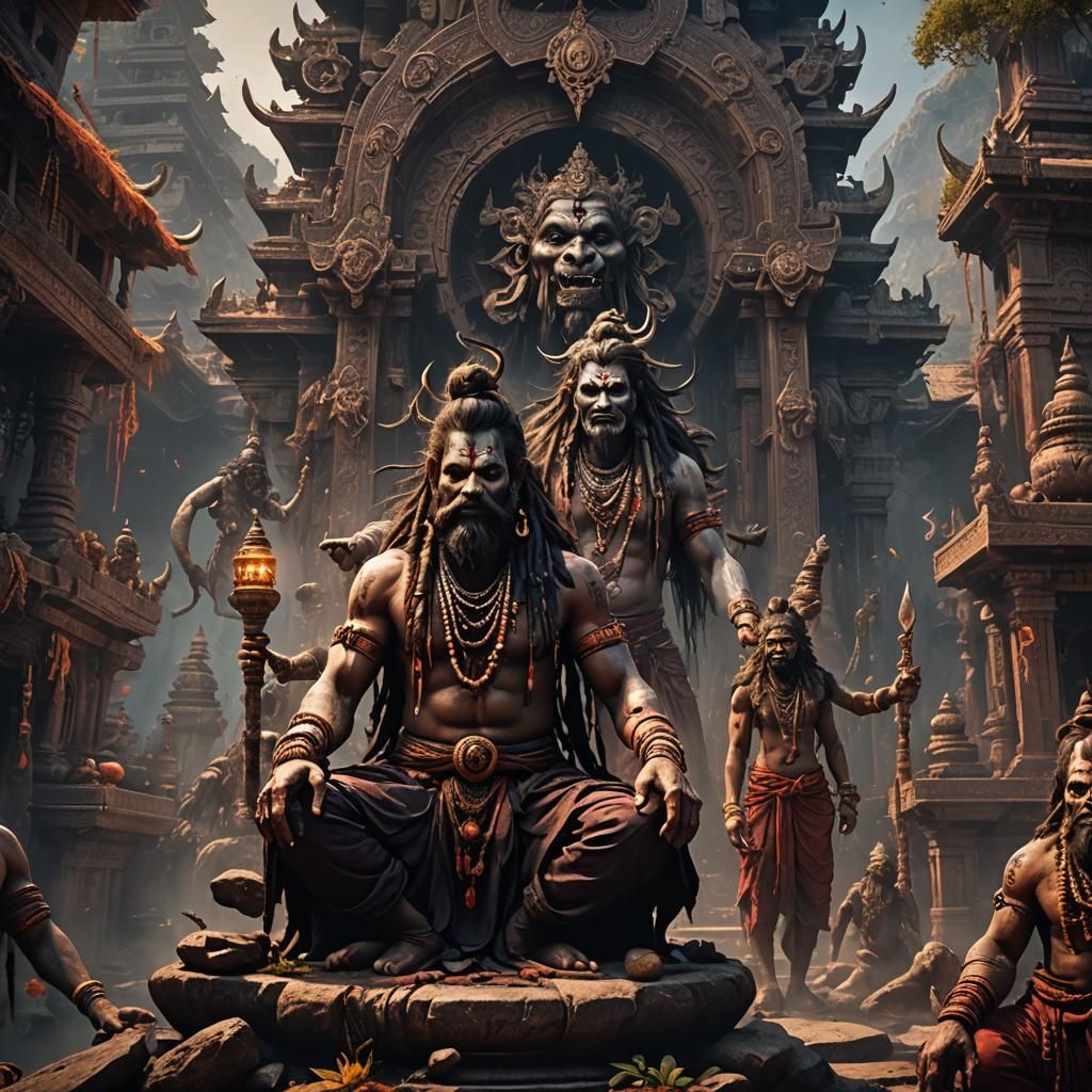 Aghori Tantra Detailed Matte Painting in 8K