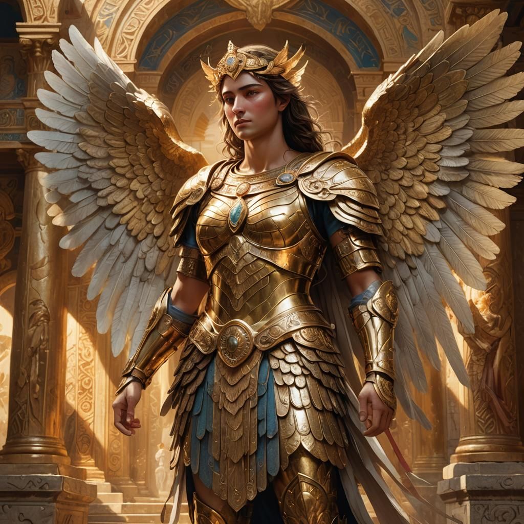 Angel in Golden Armor: Hellenistic Concept Art