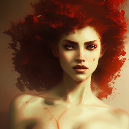 Portrait of a Smiling Red-Haired Girl