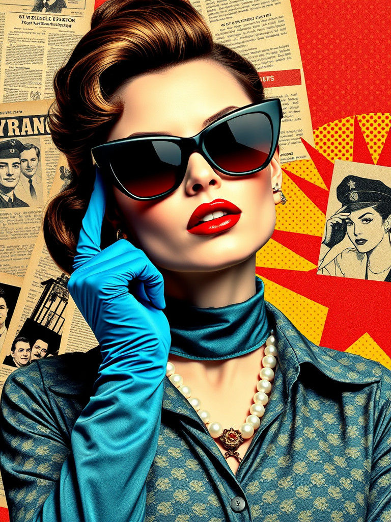 Glamorous Woman in Retro Pop-Art Style