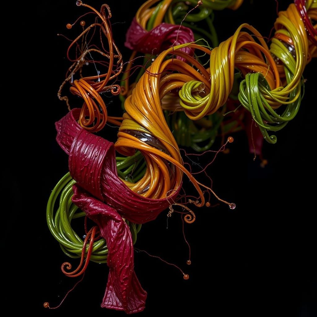 Vibrant Swirling Red Abstract Forms