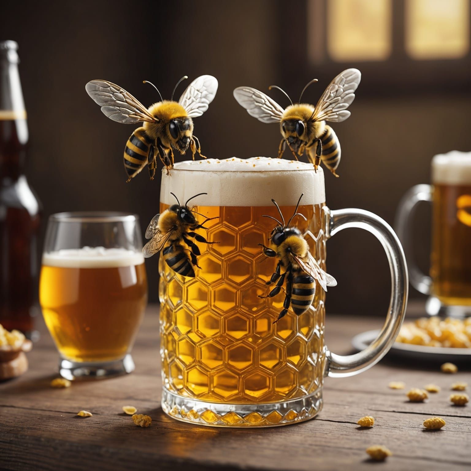 Bees Enjoying Beer: Playful Character Design