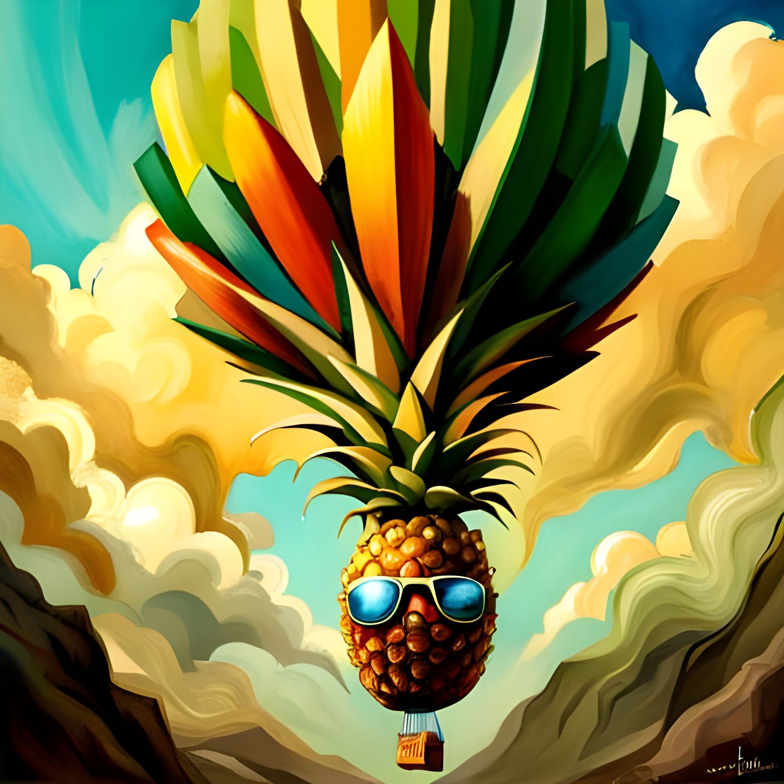 Steampunk Pineapple Balloon Flight by Artgerm