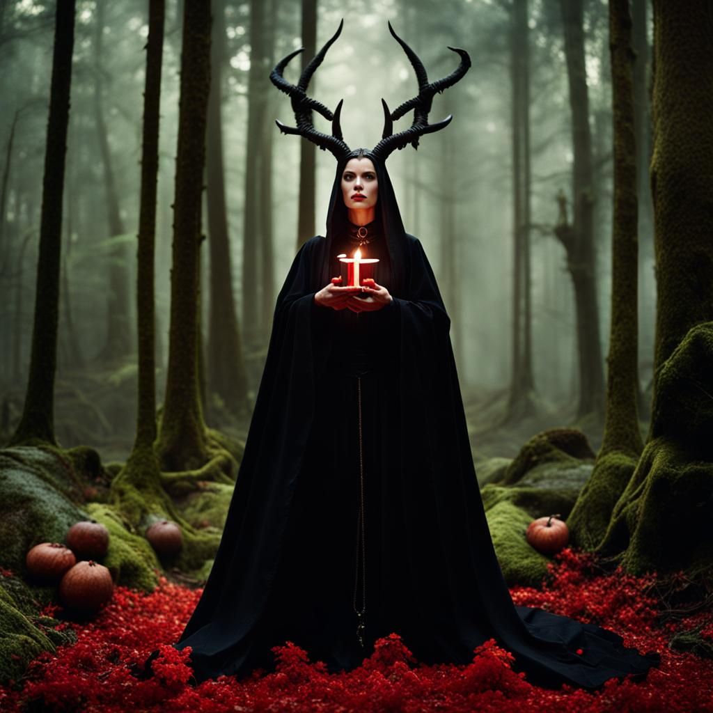 Satanic Priestess Summons Lilith: Professional Portrait