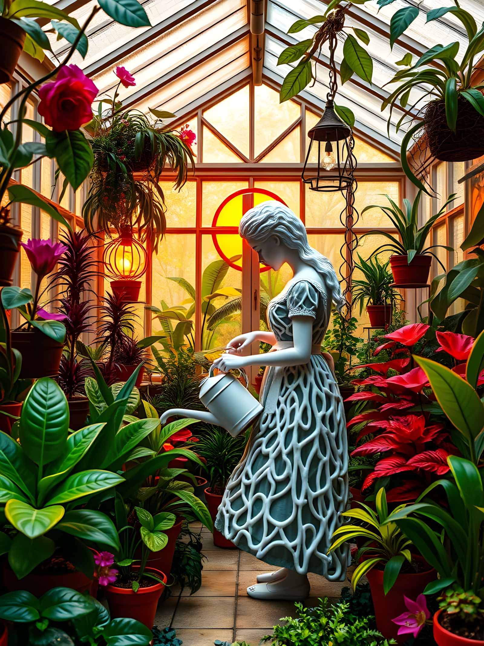 Resin Wire Art: Victorian Greenhouse Interior