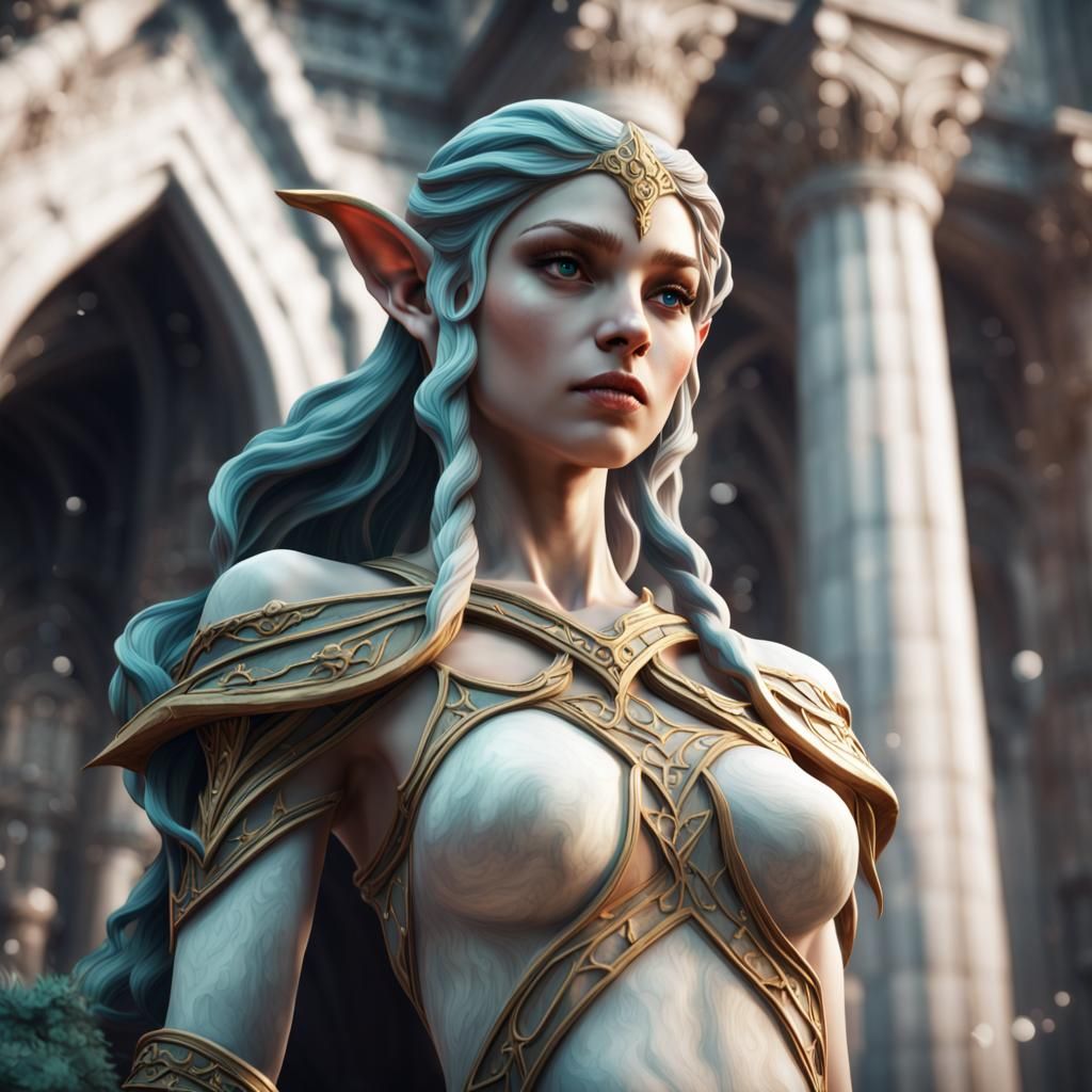 Elf girl statue