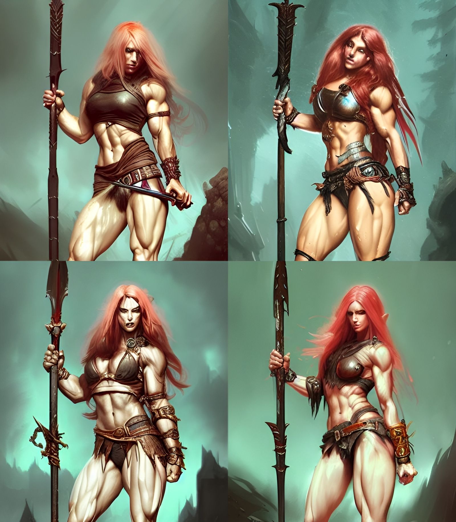Fantasy Barbarian Druidess Concept Art in 8K
