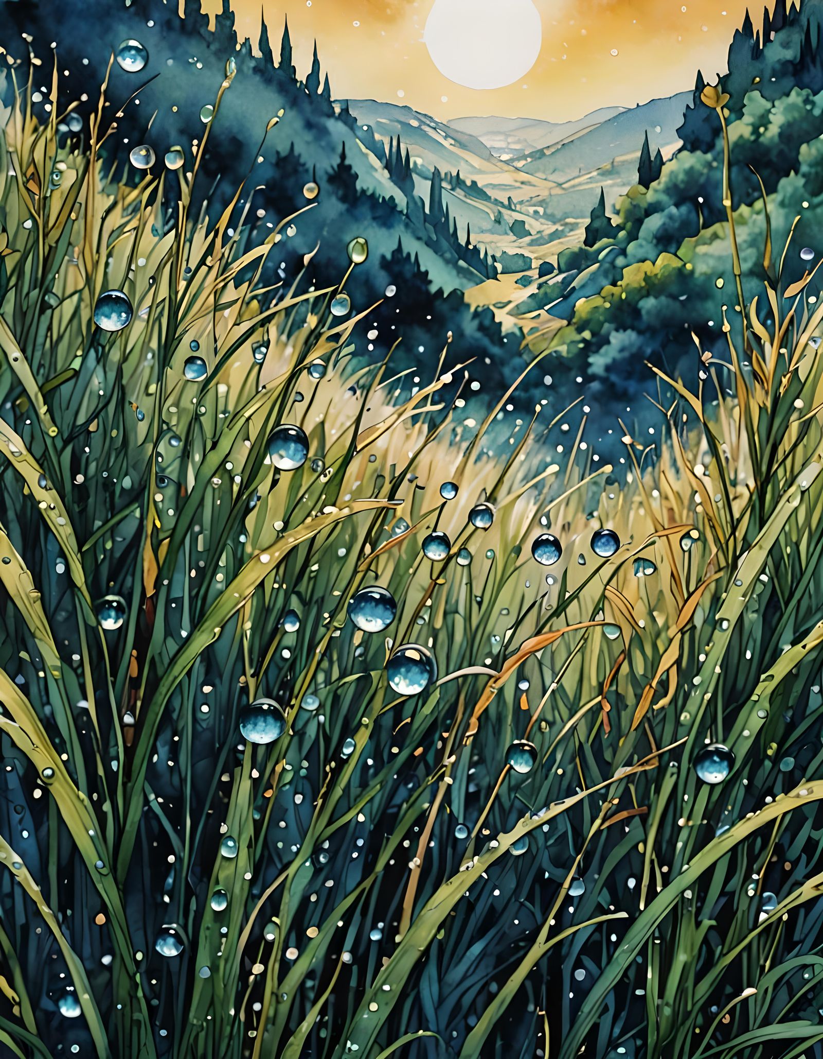 As the dewdrops kiss the morning grass