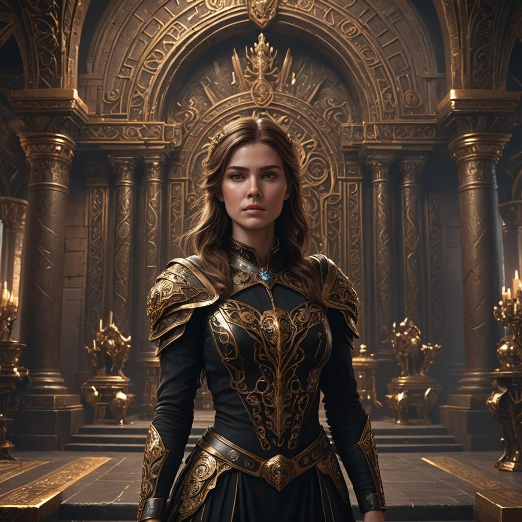 Rebecca in Apollo's Throne Room: Detailed Matte Painting