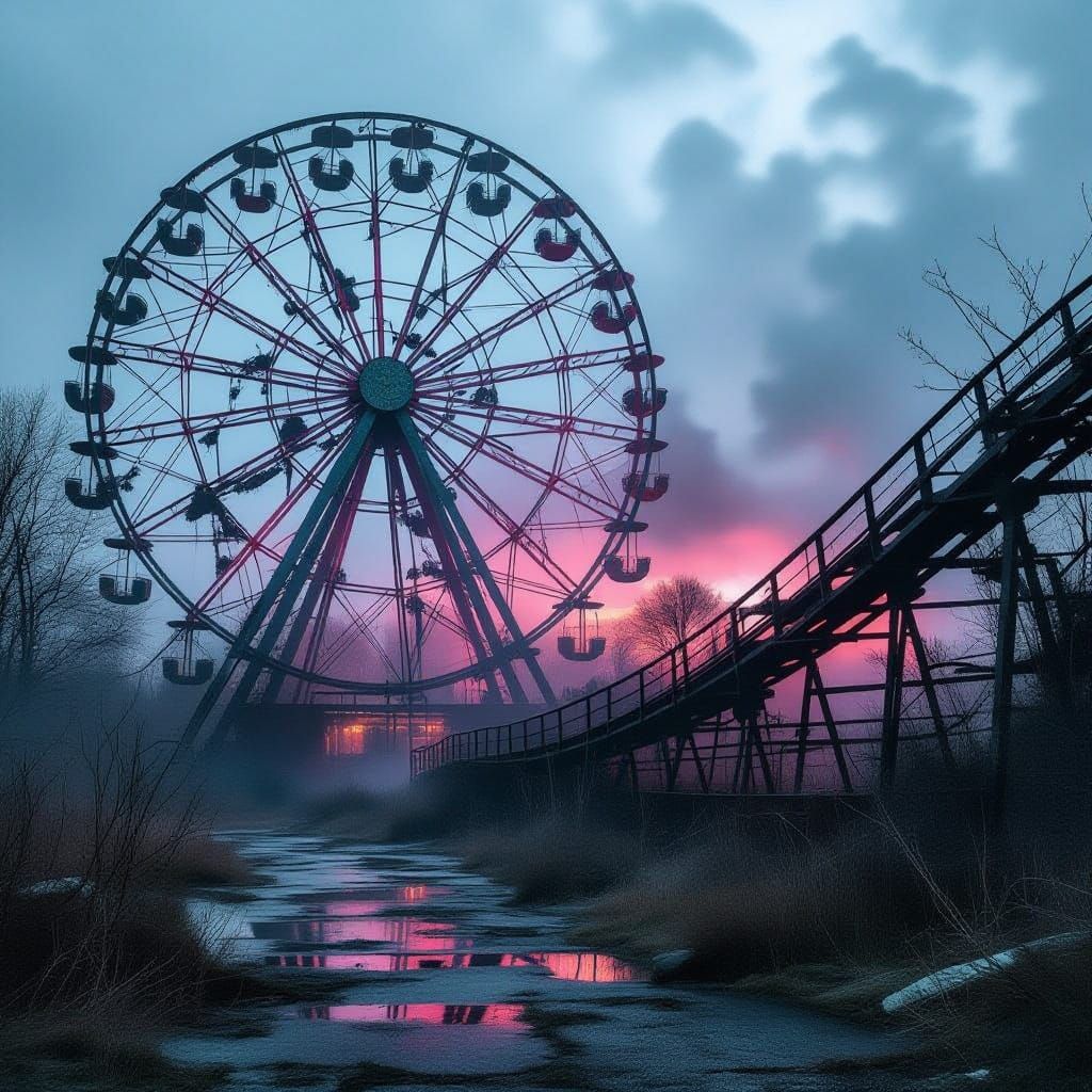 Neon Overgrowth Reclaims Abandoned Theme Park