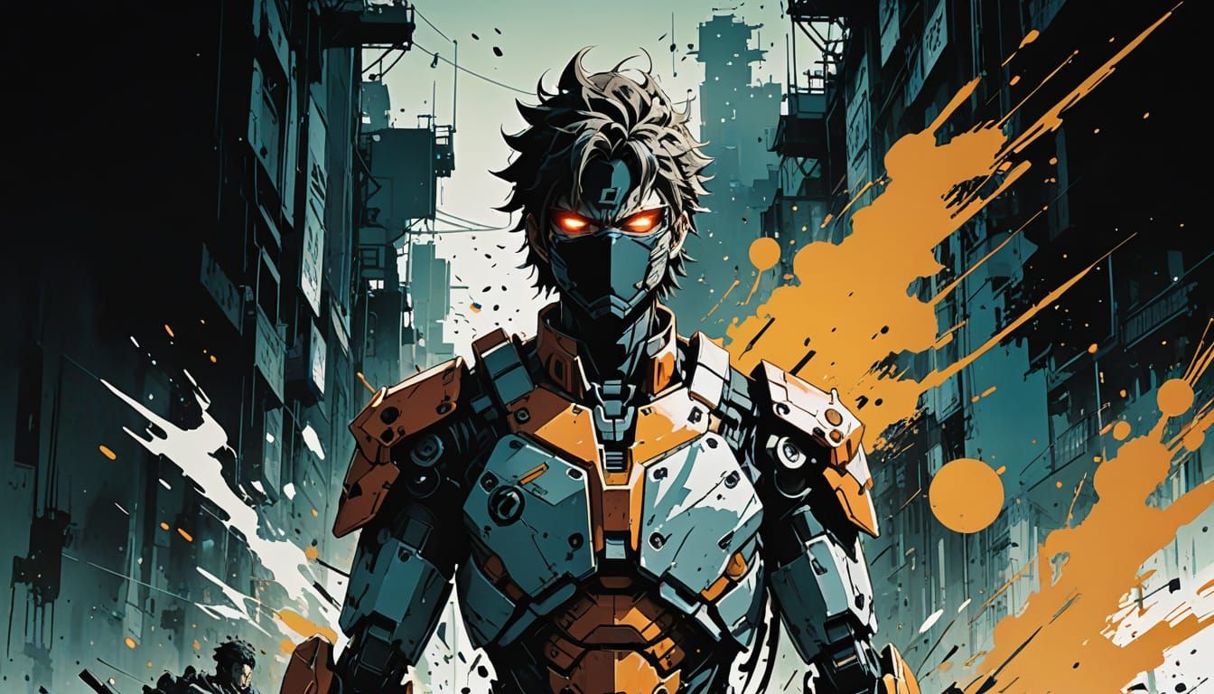 Haunting Digital Portrait in Deep, Cel-Shaded Anime Style