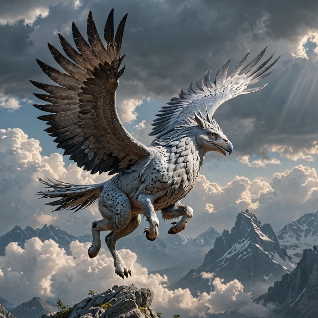 Flying Hippogriff Fantasy Artwork Masterpiece