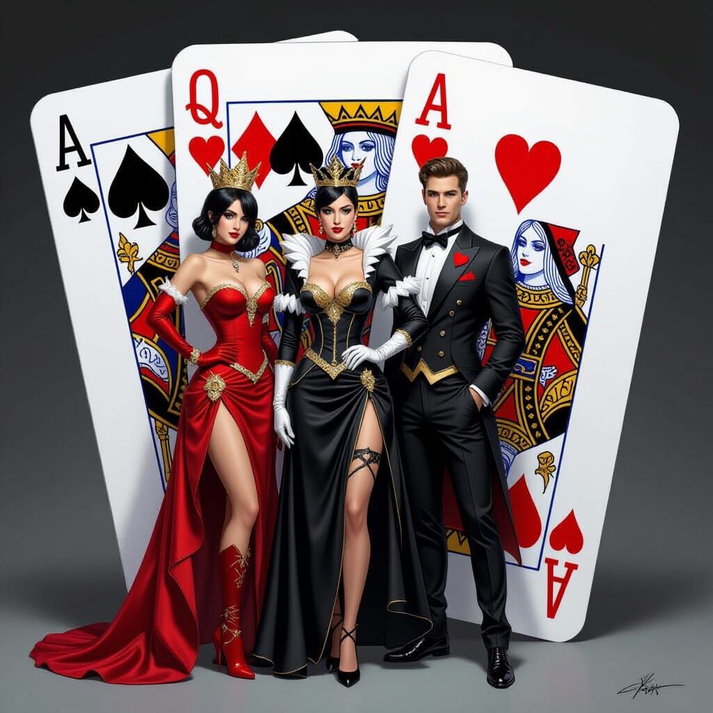 Cosplayers Embody Heart Cards in Sinister Style