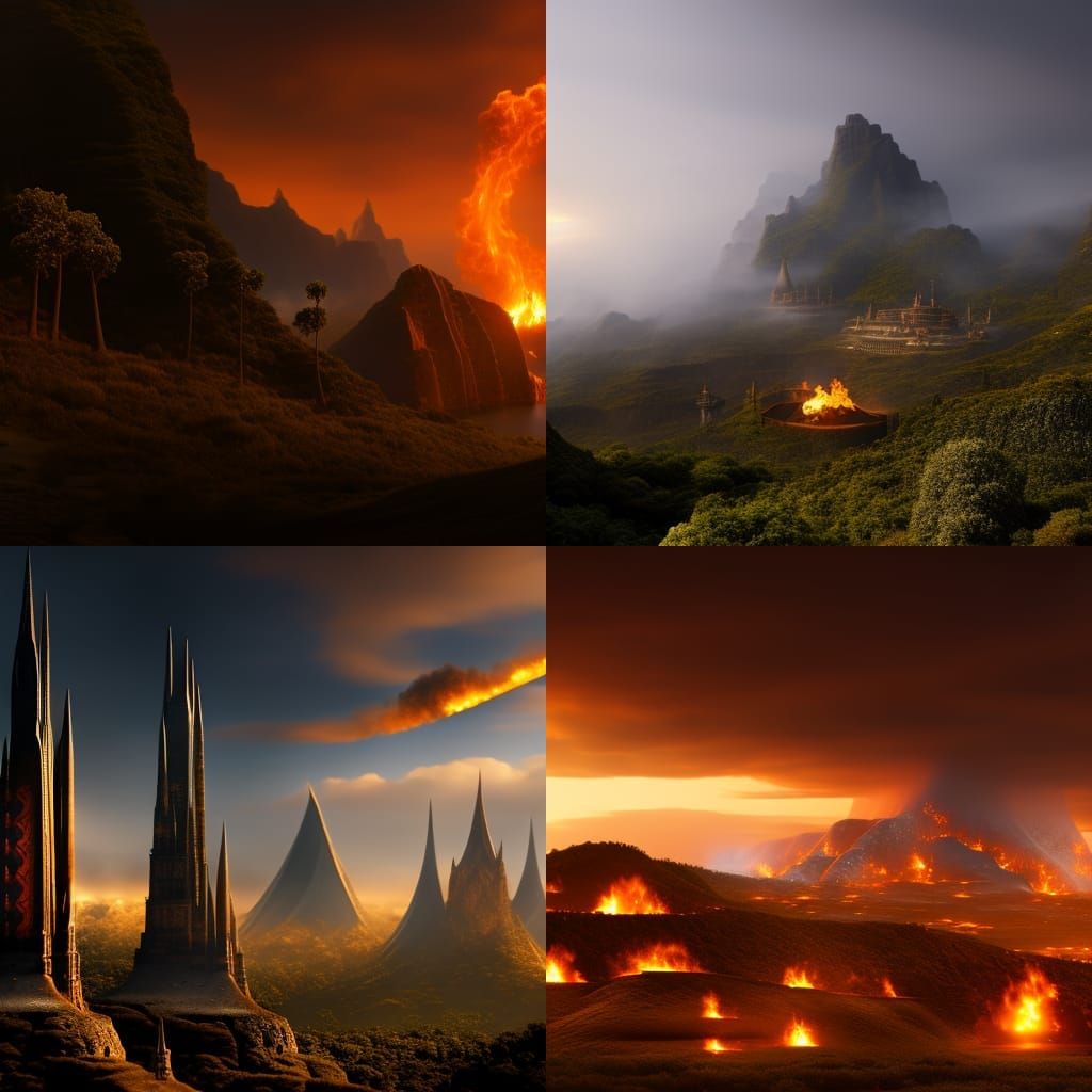 Burning Emoji: Epic Cinematic Digital Matte Painting