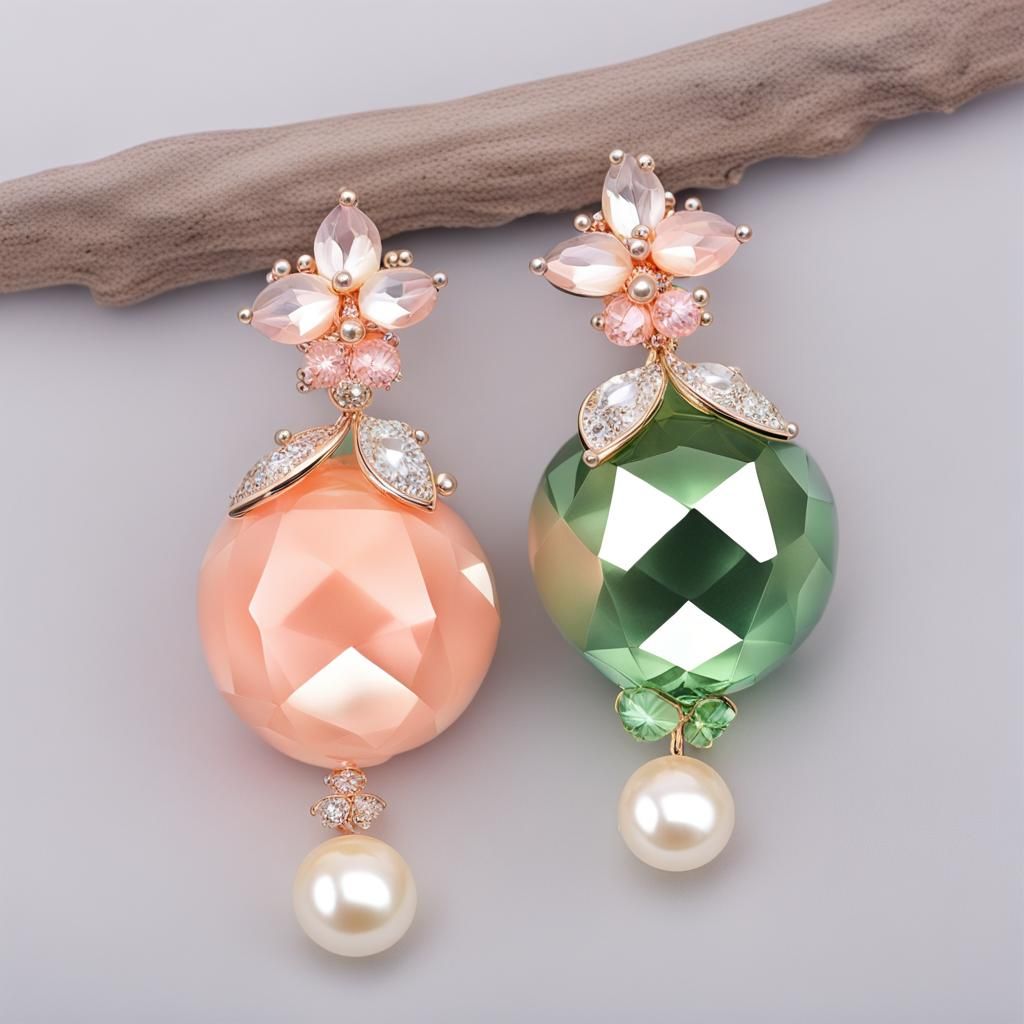 Elegant Crystal and Pearl Elf Portrait