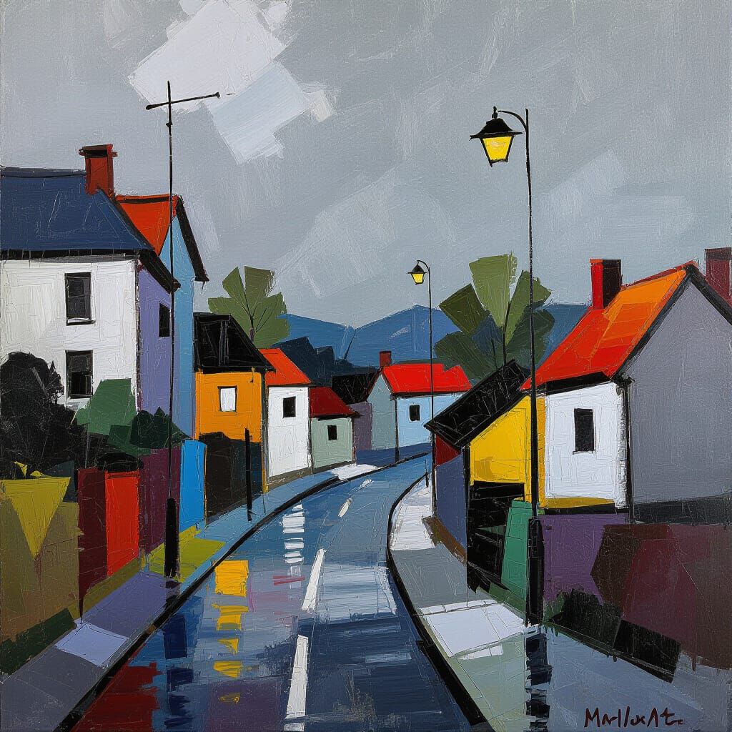 Abstract Art: Grey Overcast Day with Complementary Colors